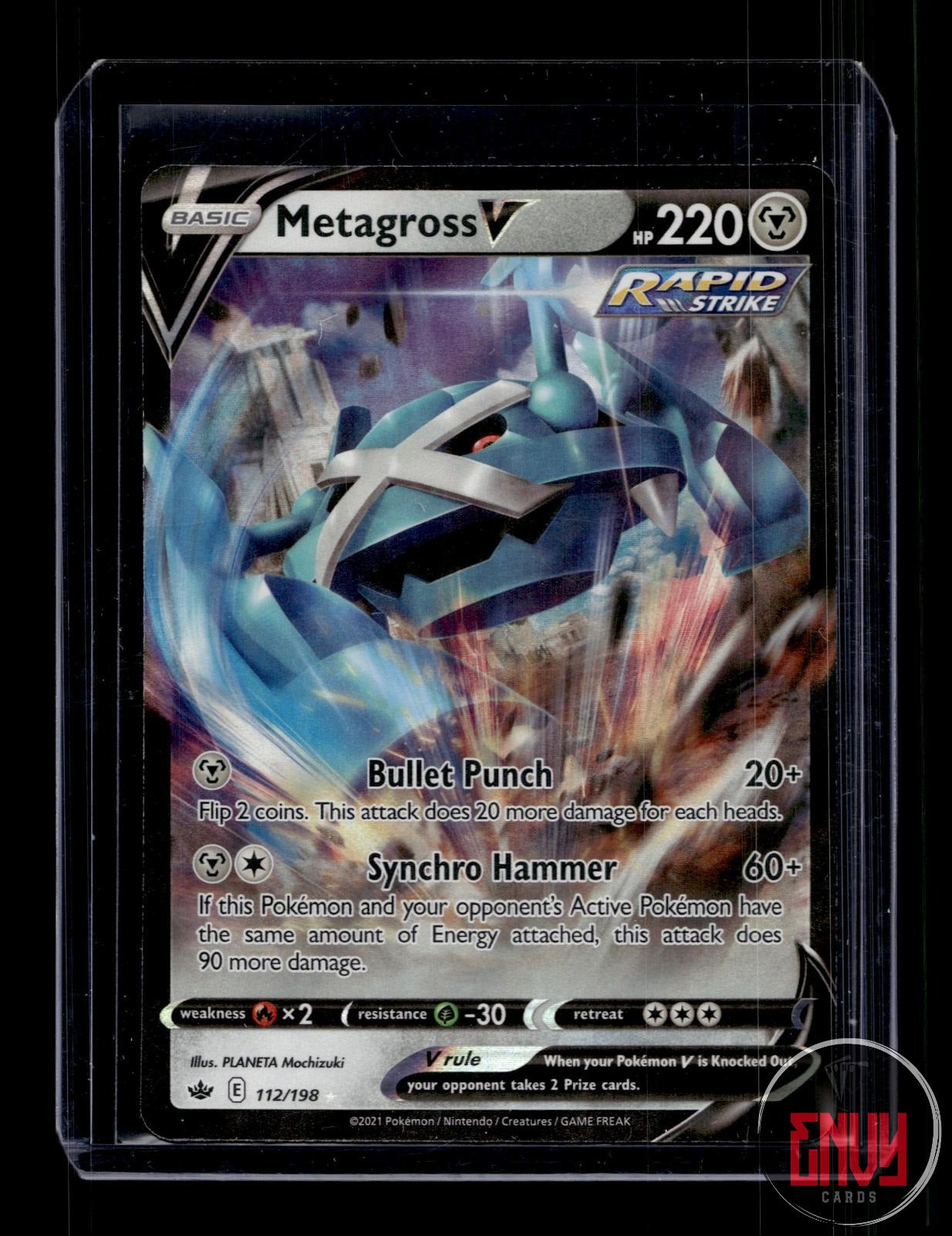 Metagross V Near Mint 112/198 V Rare Chilling Reign Pokemon Holo