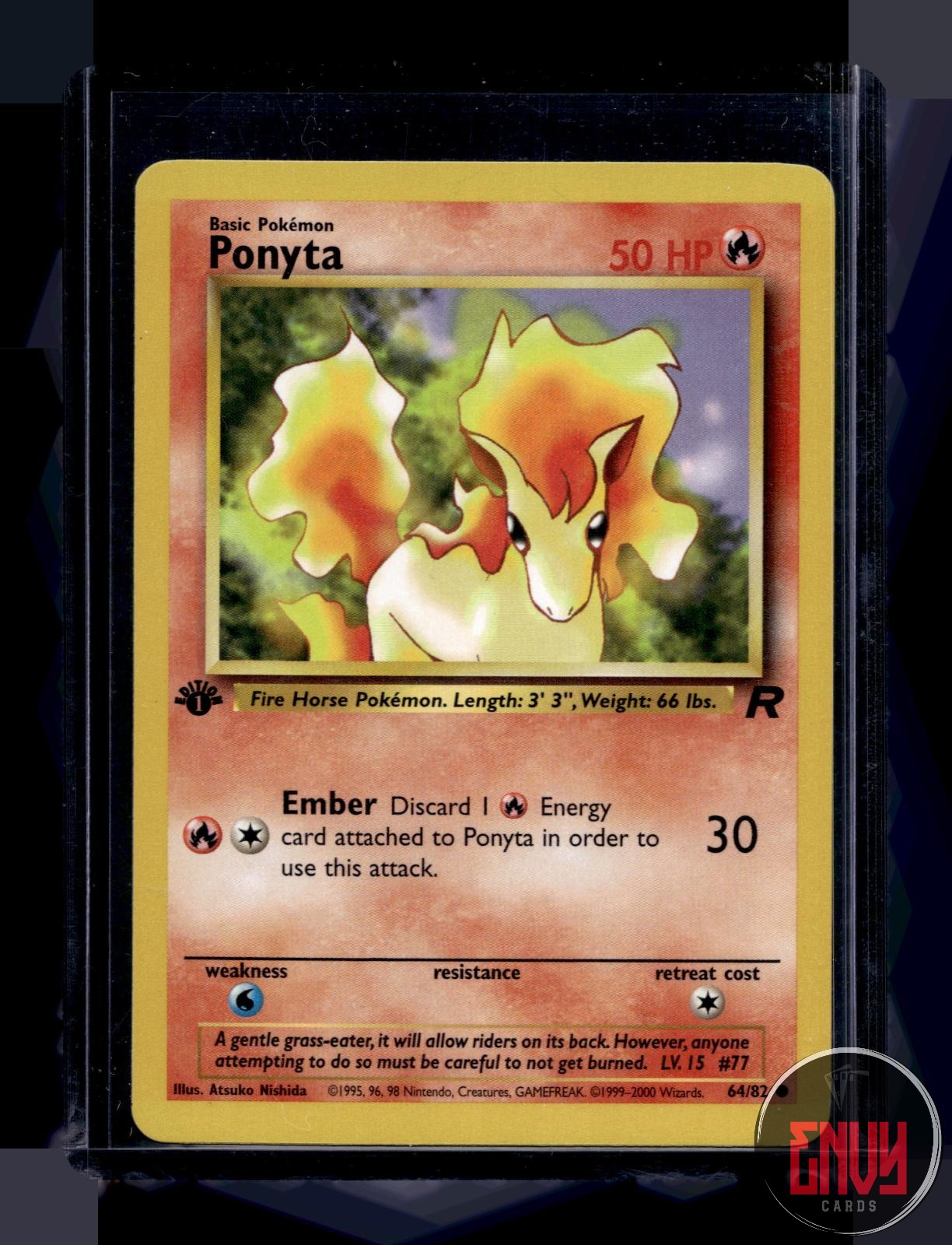 Ponyta Lightly Played 64/82 Common Team Rocket Pokemon 1st Edition