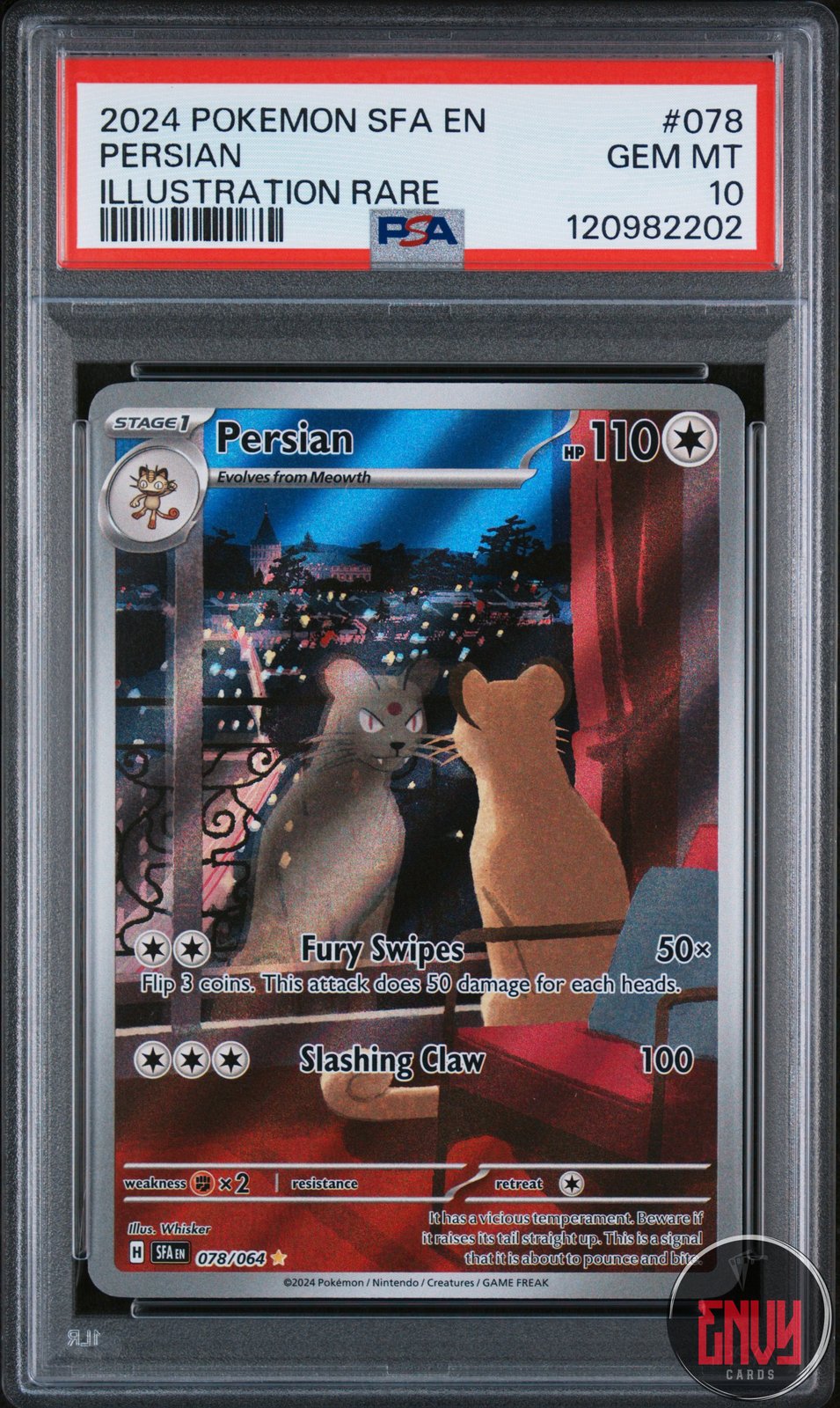 Persian 078/64 Illustration Rare Shrouded Fable Pokemon PSA 10 Gem Mint