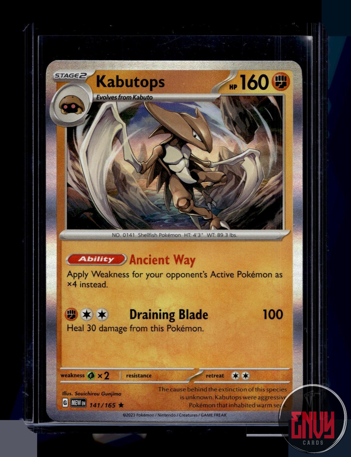 Kabutops Near Mint 141/165 Rare 151 Pokemon Holo