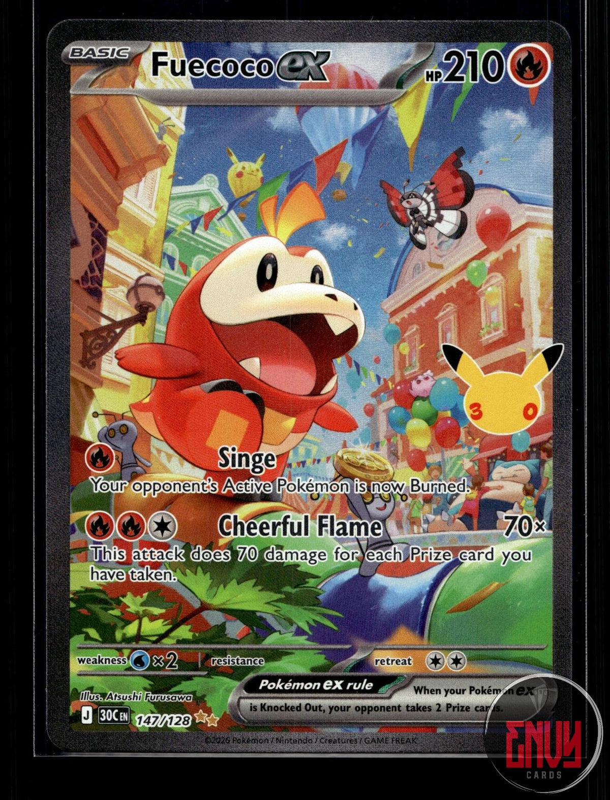 Fuecoco ex NM 147/128 SIR ME: 30th Celebration Pokemon Holo