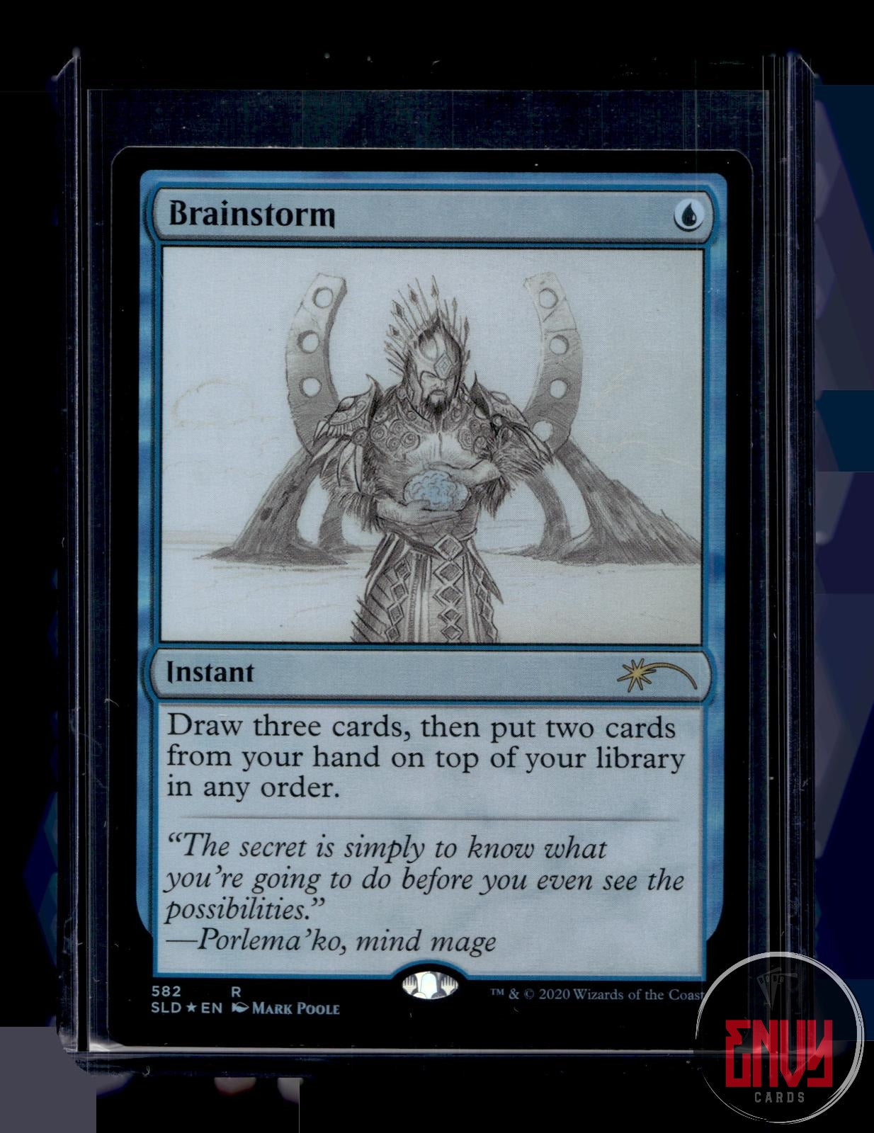 Brainstorm (582) (Sketch Showcase) NM 582 SLD Series Magic: The Gathering Foil