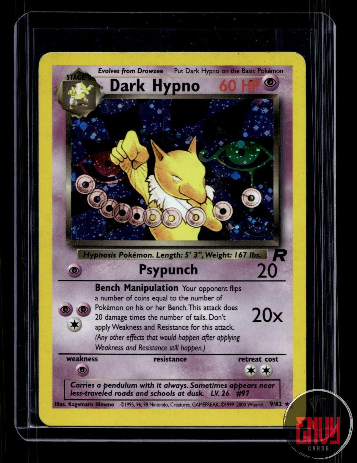 Dark Hypno Moderately Played 9/82 Rare Team Rocket Pokemon Unlimited Holo