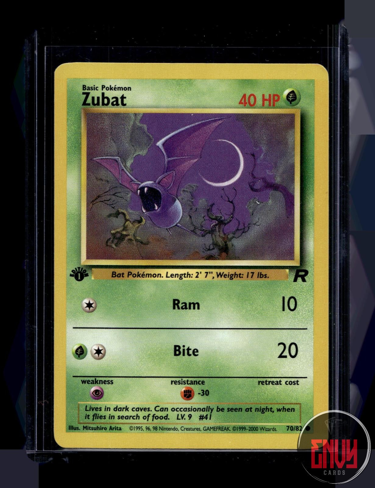 Zubat Lightly Played 70/82 Common Team Rocket Pokemon 1st Edition