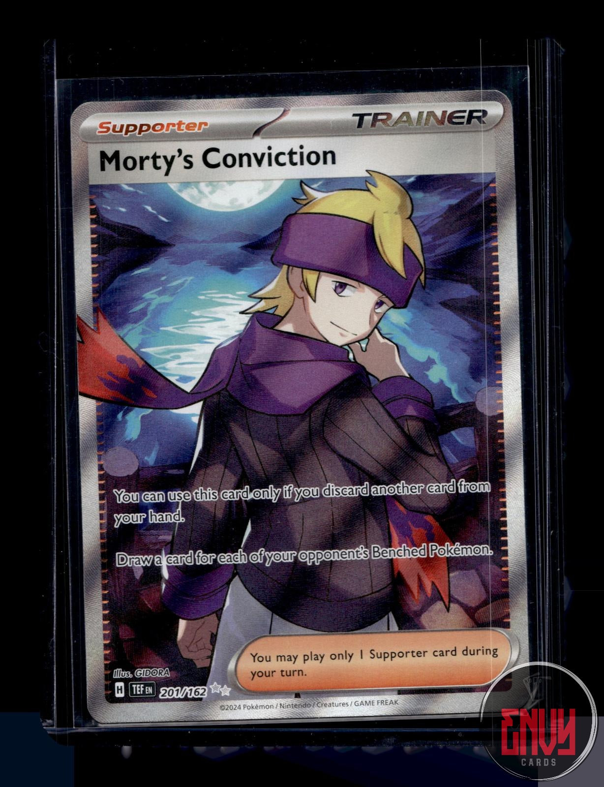 Morty's Conviction Near Mint 201/162 Ultra Rare Temporal Forces Pokemon Holo