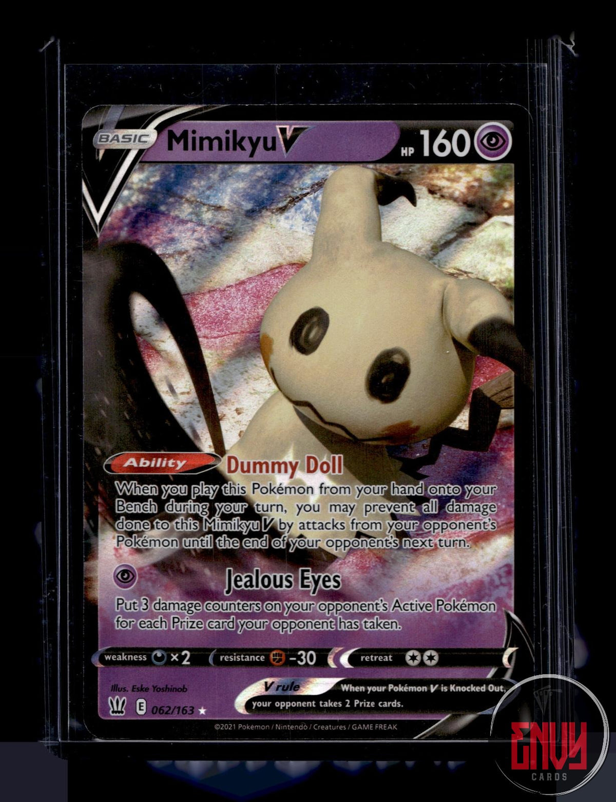 Mimikyu V NM 062/163 V Rare Battle Styles Pokemon Holo