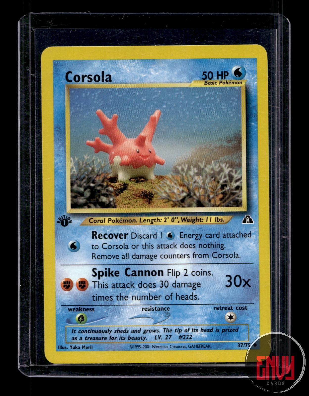 Corsola Lightly Played 37/75 Uncommon Neo Discovery Pokemon 1st Edition