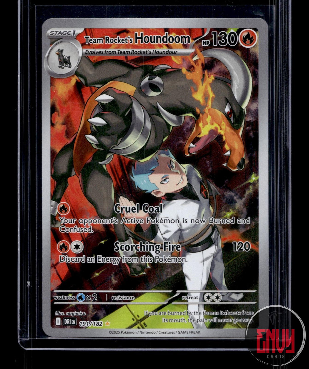 Team Rocket's Houndoom NM 191/182 IR Destined Rivals Pokemon Holo