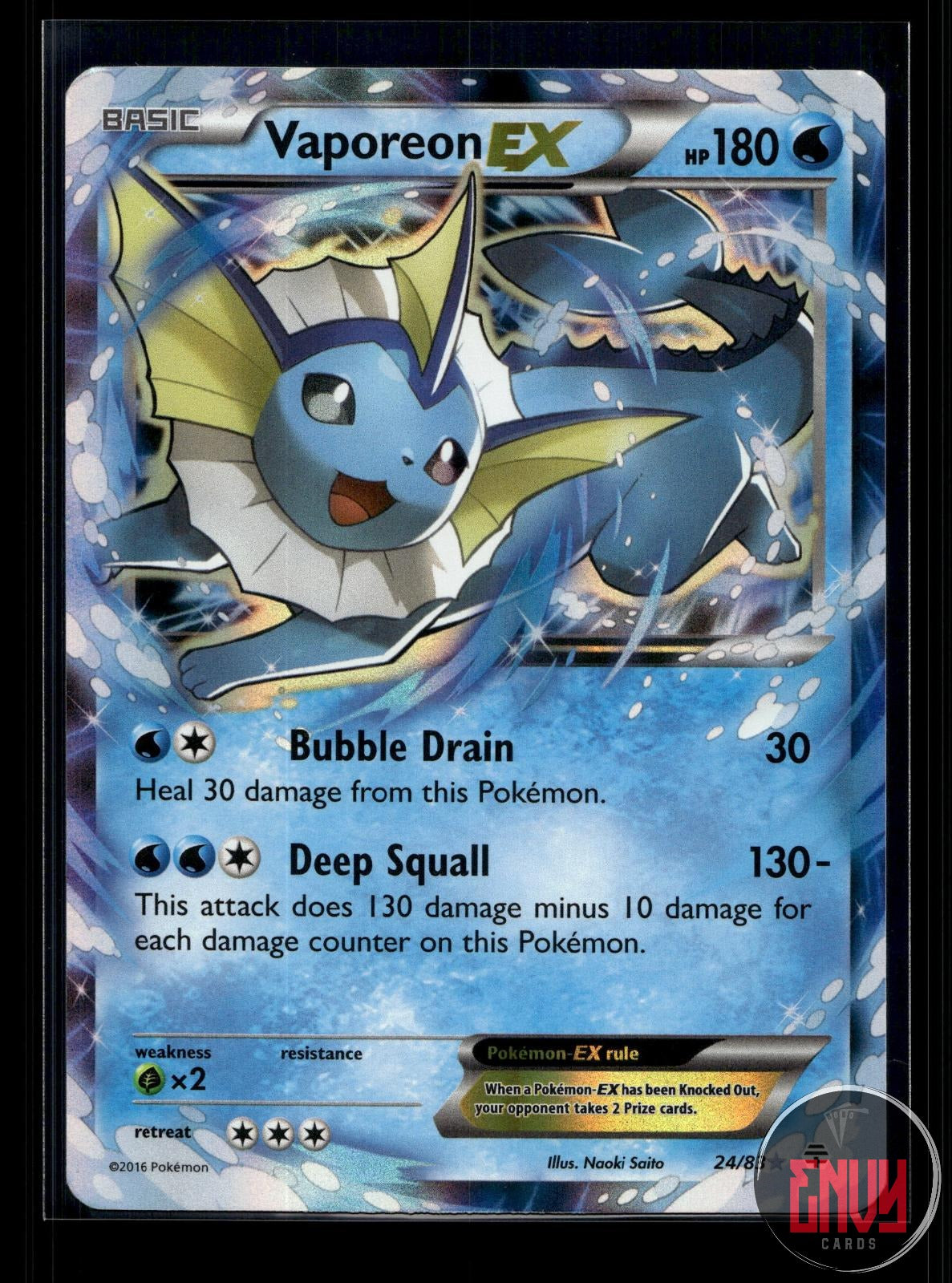 Vaporeon EX LP 24/83 UR Generations Pokemon Holo