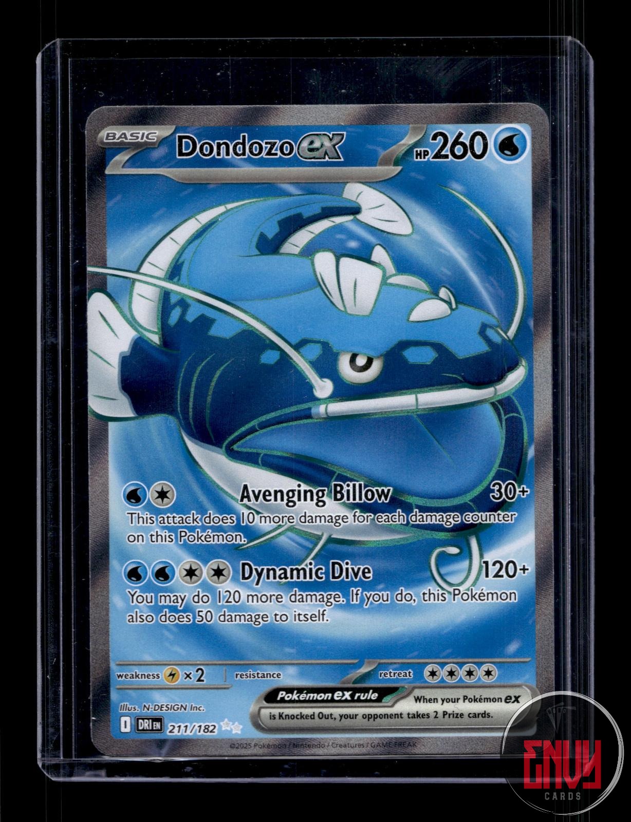 Dondozo ex Near Mint 211/182 Ultra Rare Destined Rivals Pokemon Holo