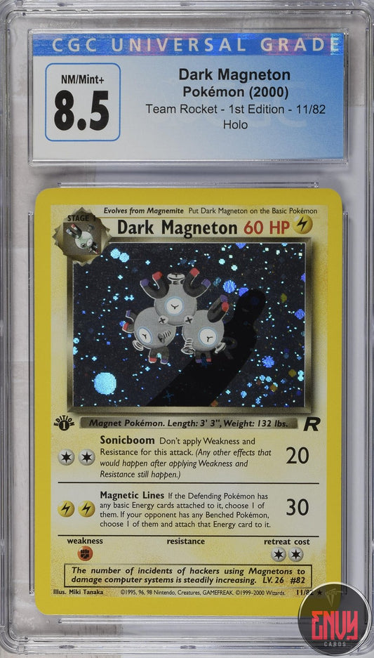 Dark Magneton 11/82 Holo Team Rocket - 1st Ed. Pokemon CGC 8.5 Nm/mint+