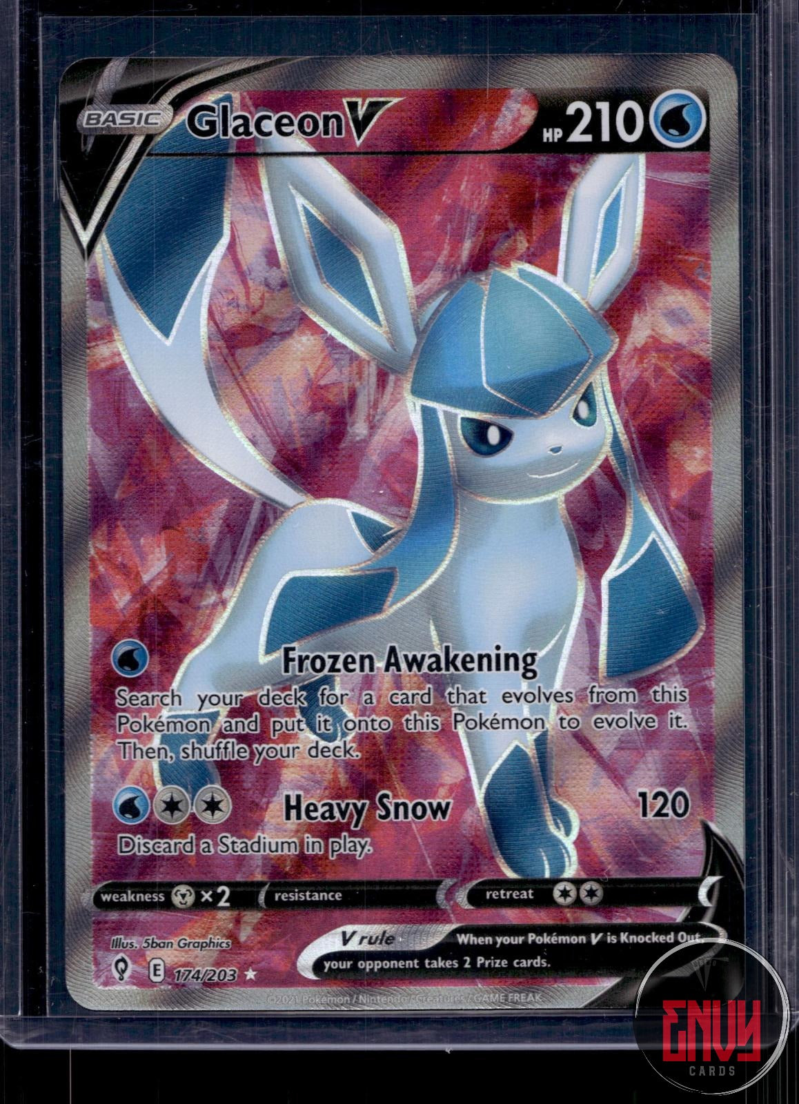 Glaceon V NM 174/203 UR Evolving Skies Pokemon Holo