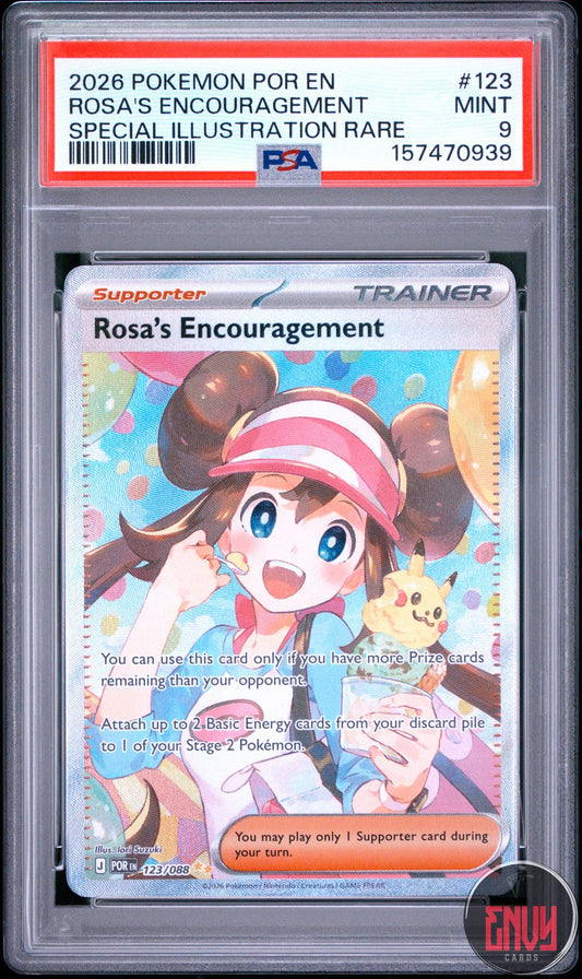 Rosa's Encouragement 123 Special Illustration Rare Pokemon PSA 9