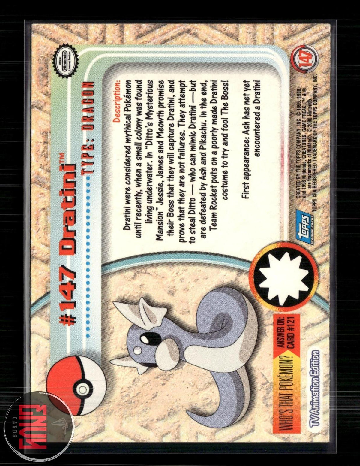 Dratini LP #147 Topps Trading Cards Series 3 Pokemon