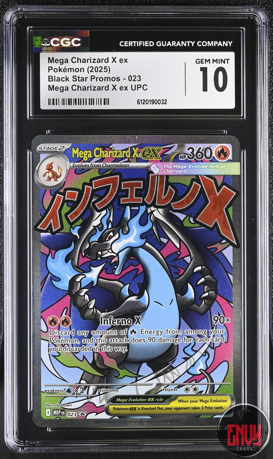 Mega Charizard X EX 023 Upc Black Star Promos Pokemon CGC 10 Gem Mint