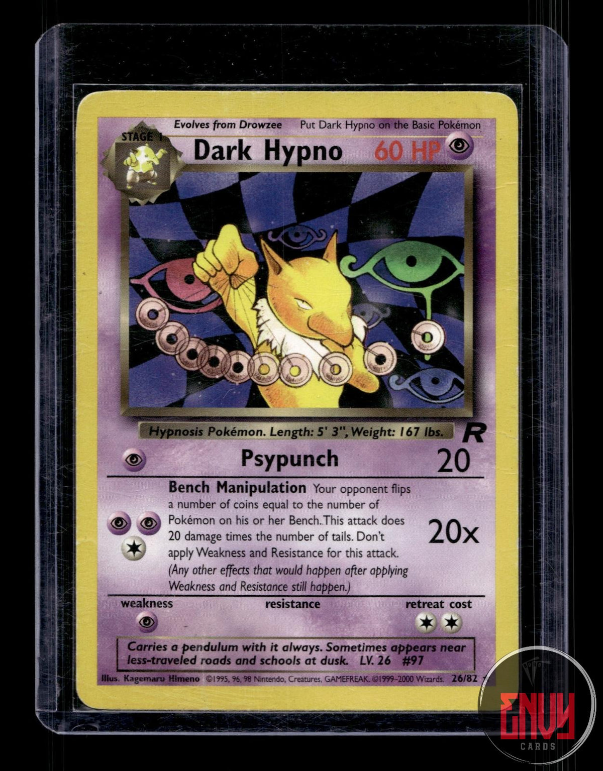 Dark Hypno DMG 26/82 R Team Rocket Pokemon Unlimited