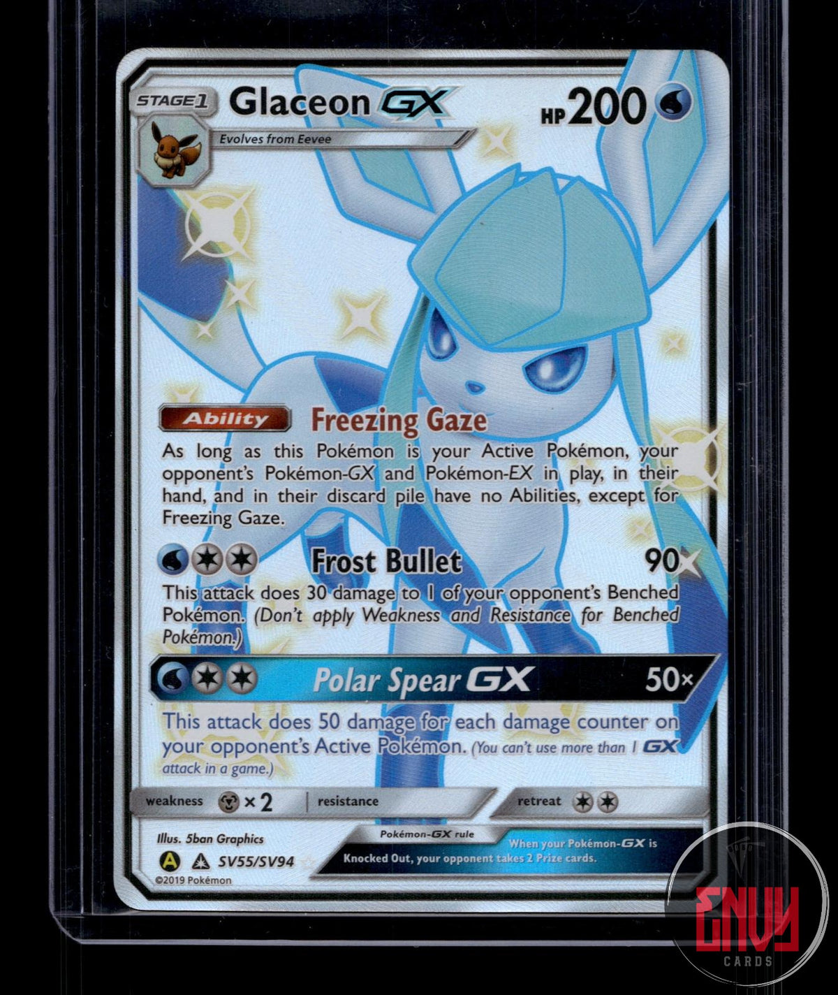 Glaceon GX NM SV55/SV94 Shiny GX Rare Hidden Fates Shiny Vault Pokemon Holo