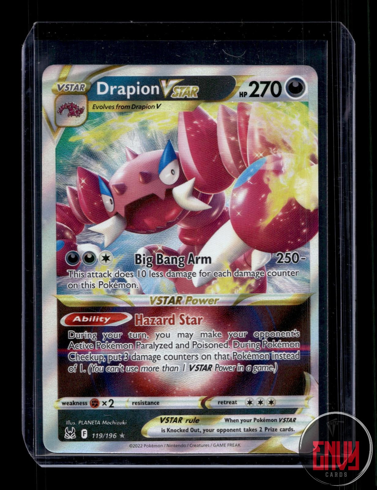 Drapion VSTAR Near Mint 119/196 VSTAR Rare Lost Origin Pokemon Holo