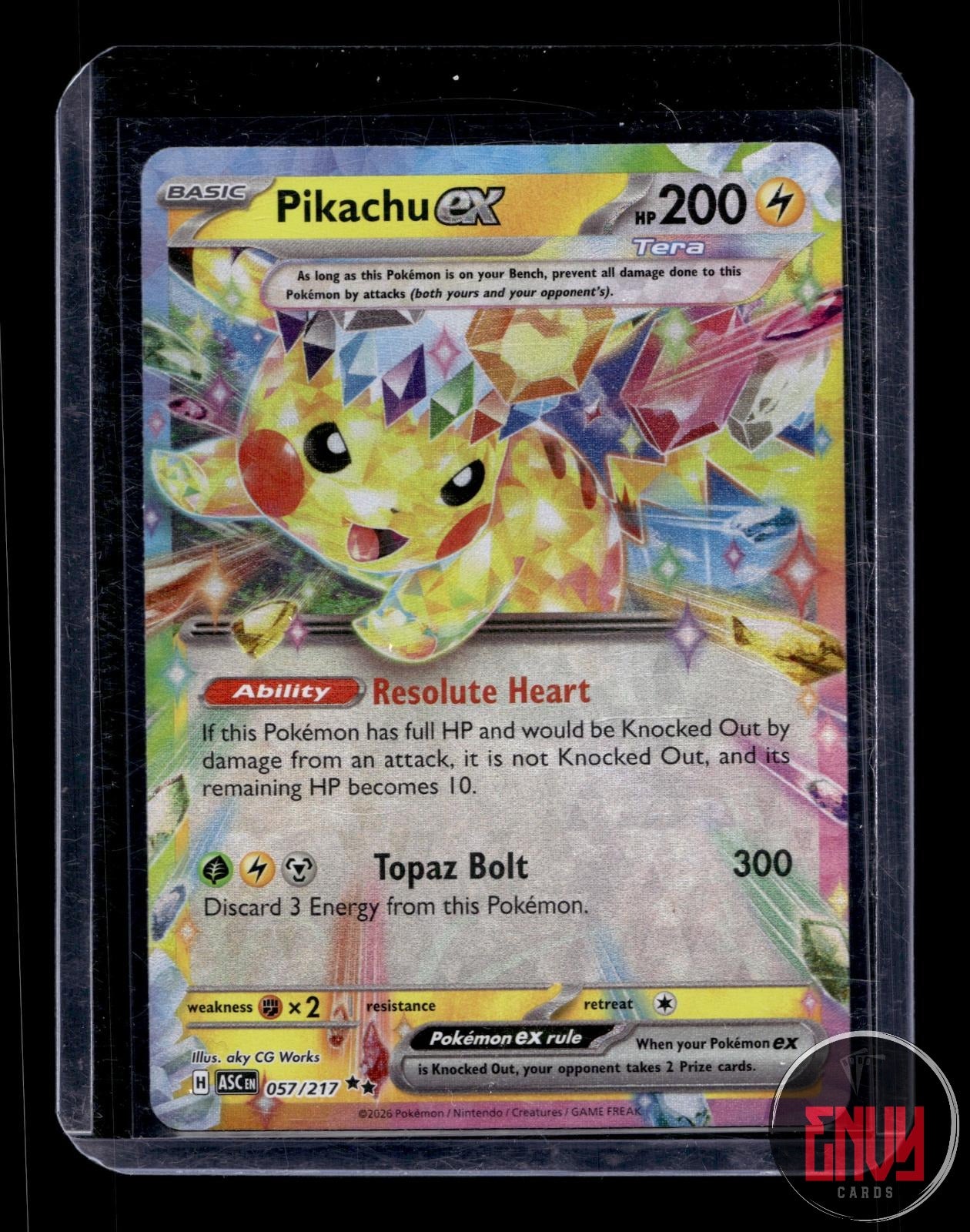 Pikachu ex Near Mint 057/217 Double Rare Ascended Heroes Pokemon