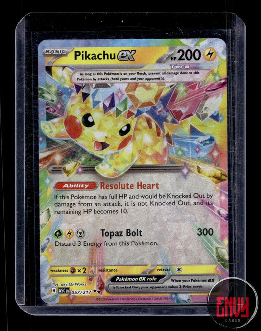 Pikachu ex Near Mint 057/217 Double Rare Ascended Heroes Pokemon