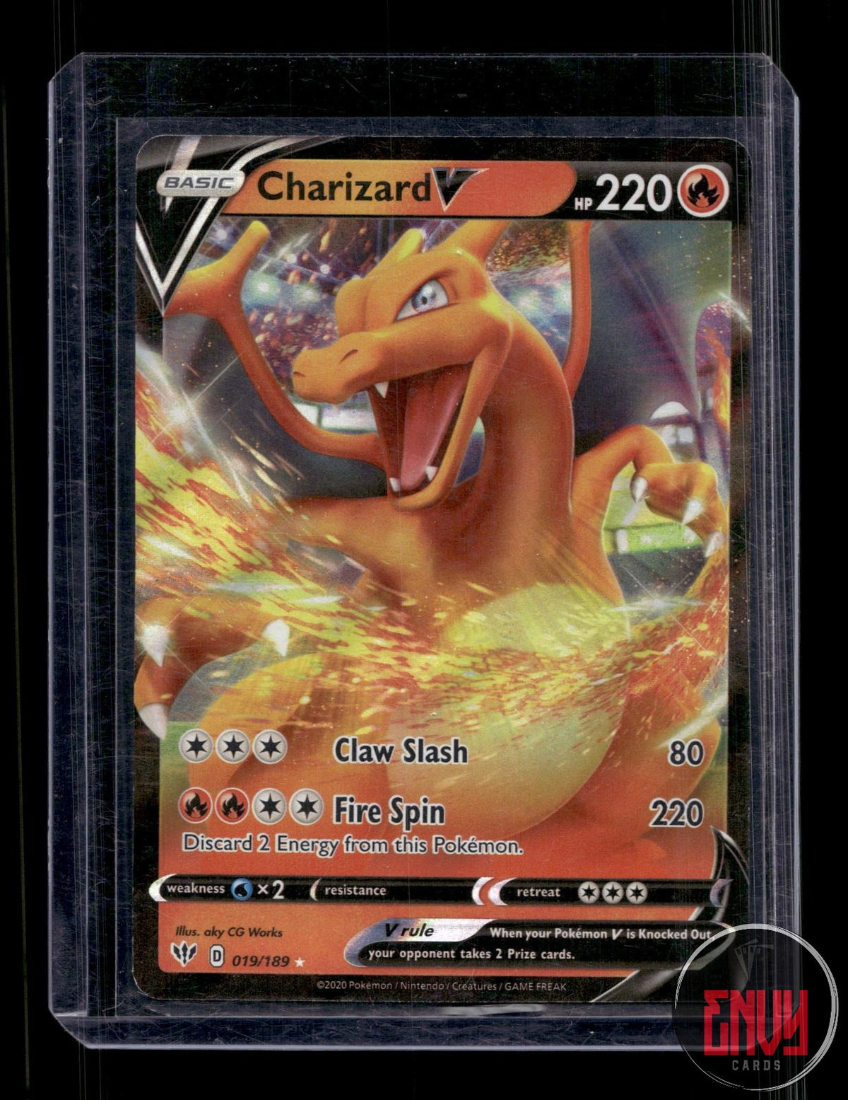 Charizard V NM 019/189 V Rare Darkness Ablaze Pokemon Holo