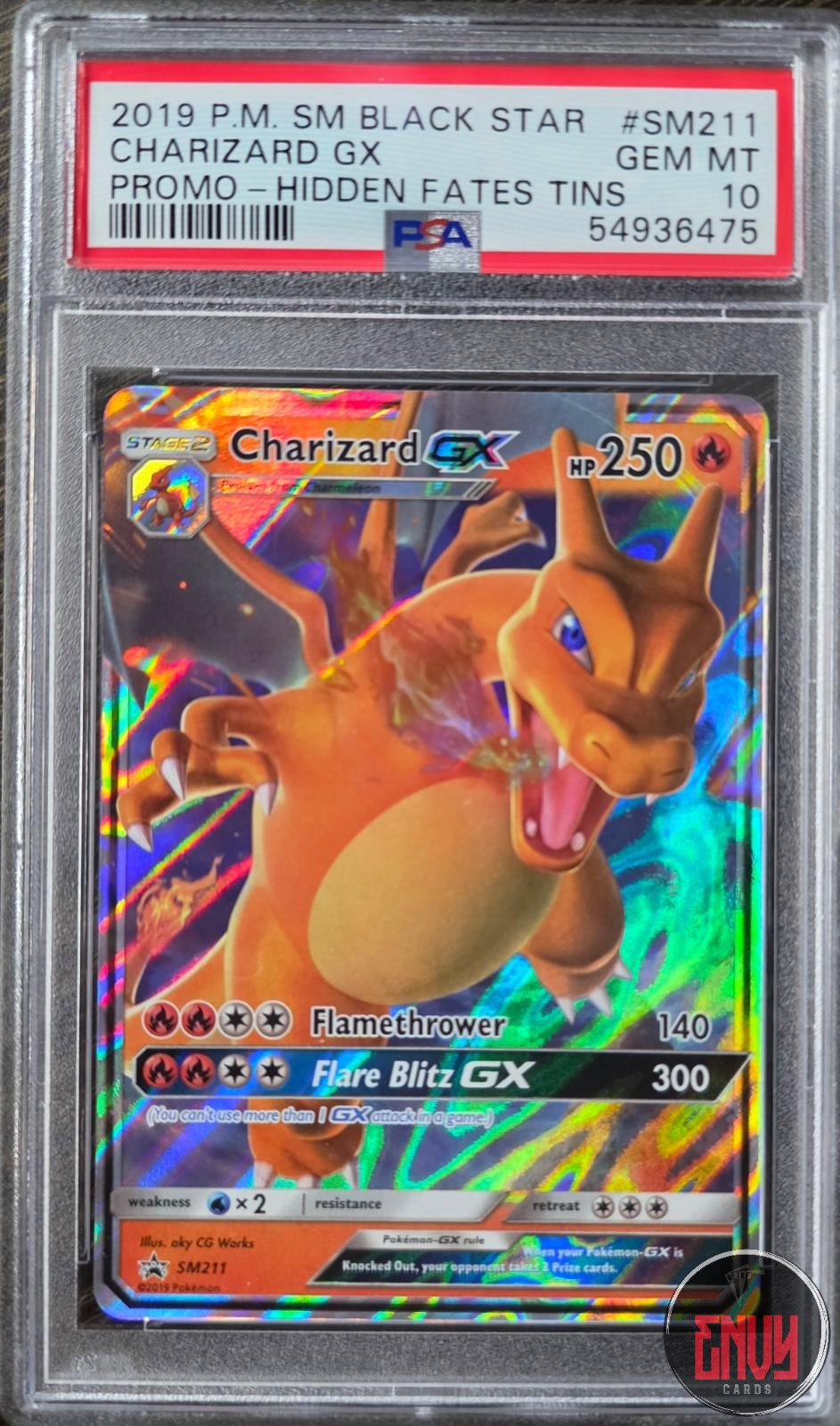 Charizard Gx Sm211/68 Hidden Fates Tins Pokemon PSA 10 Gem Mint