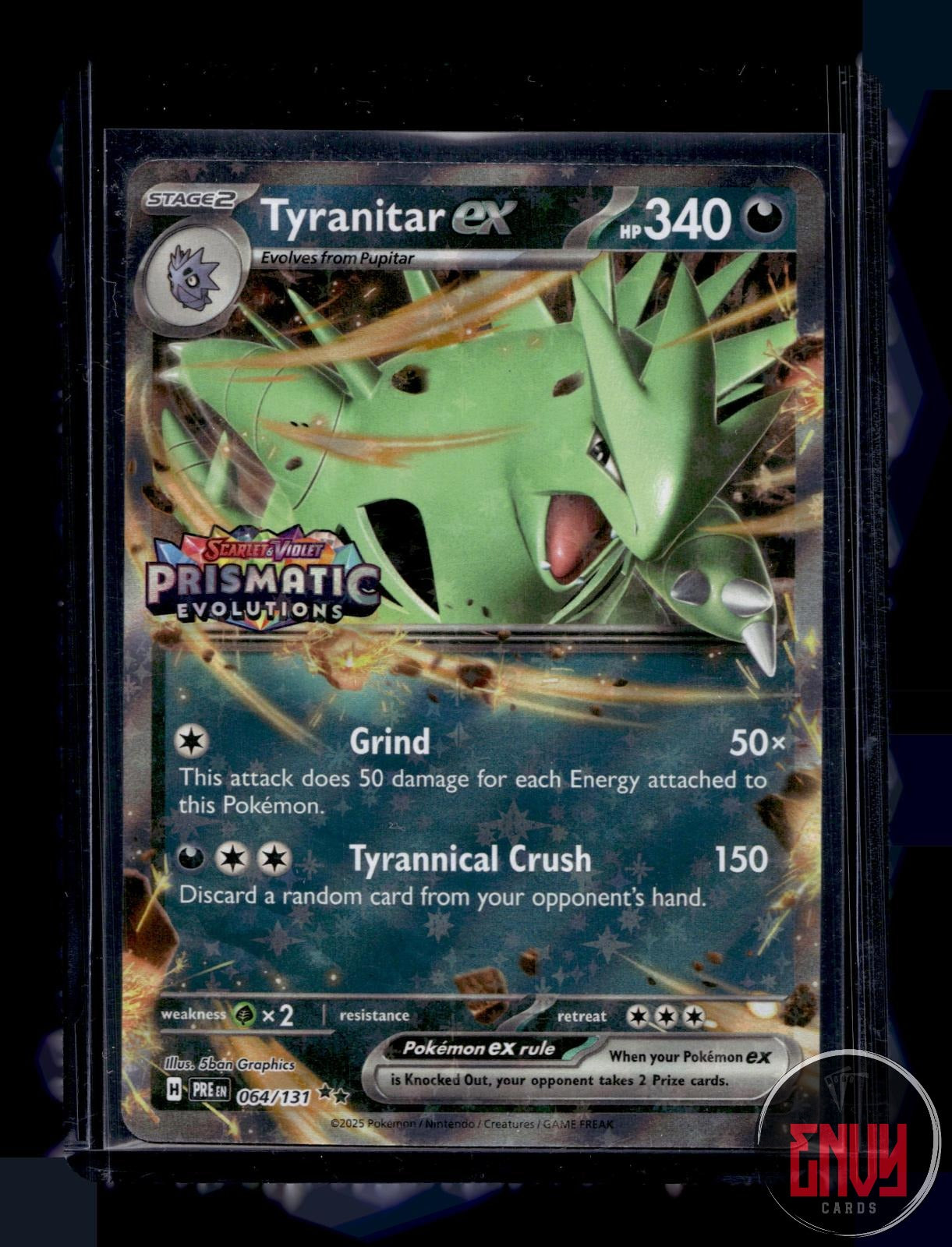 Tyranitar ex (Prismatic Evolutions Stamp) NM 064/131 MCAP Pokemon