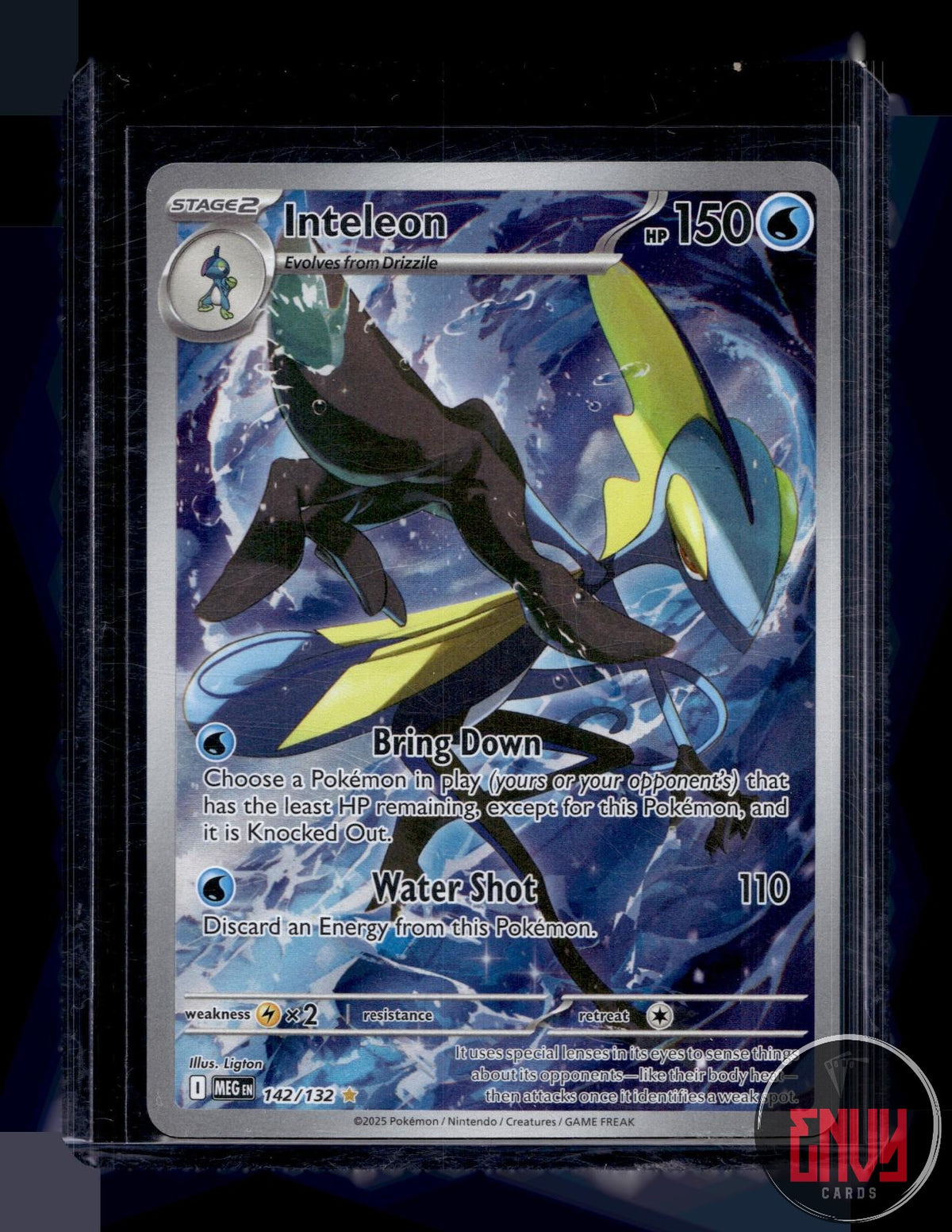 Inteleon Near Mint 142/132 Illustration Rare Mega Evolution Pokemon Holo