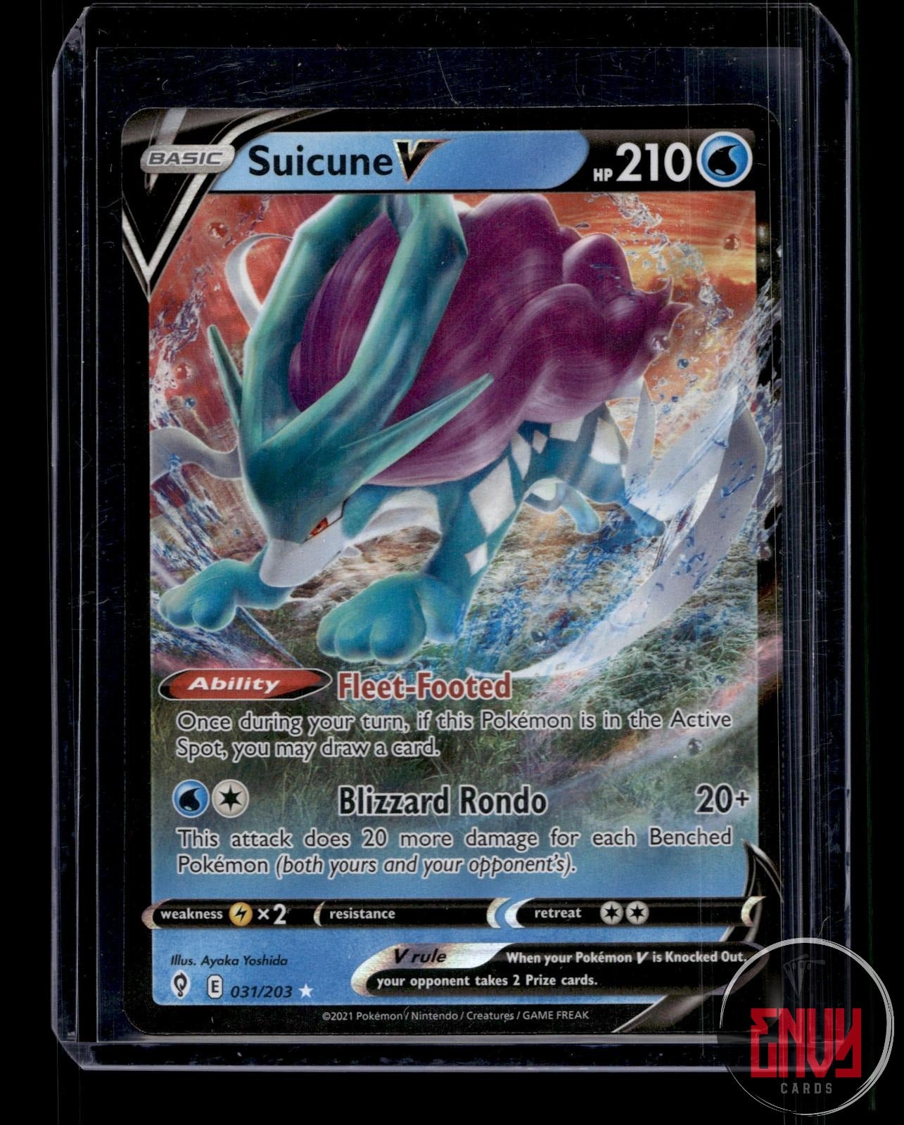 Suicune V Near Mint 031/203 V Rare Evolving Skies Pokemon Holo