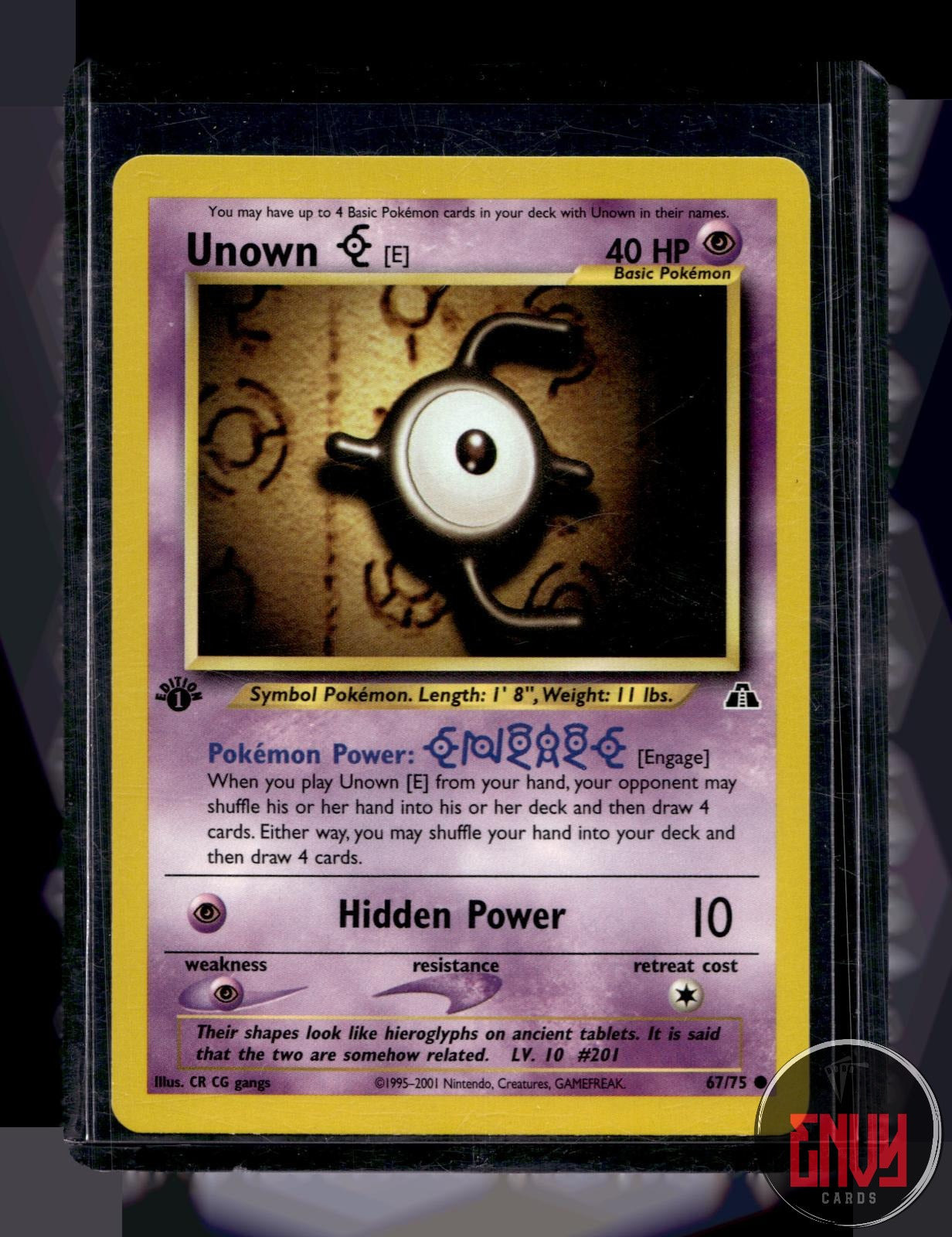 Unown [E] Lightly Played 67/75 Common Neo Discovery Pokemon 1st Edition
