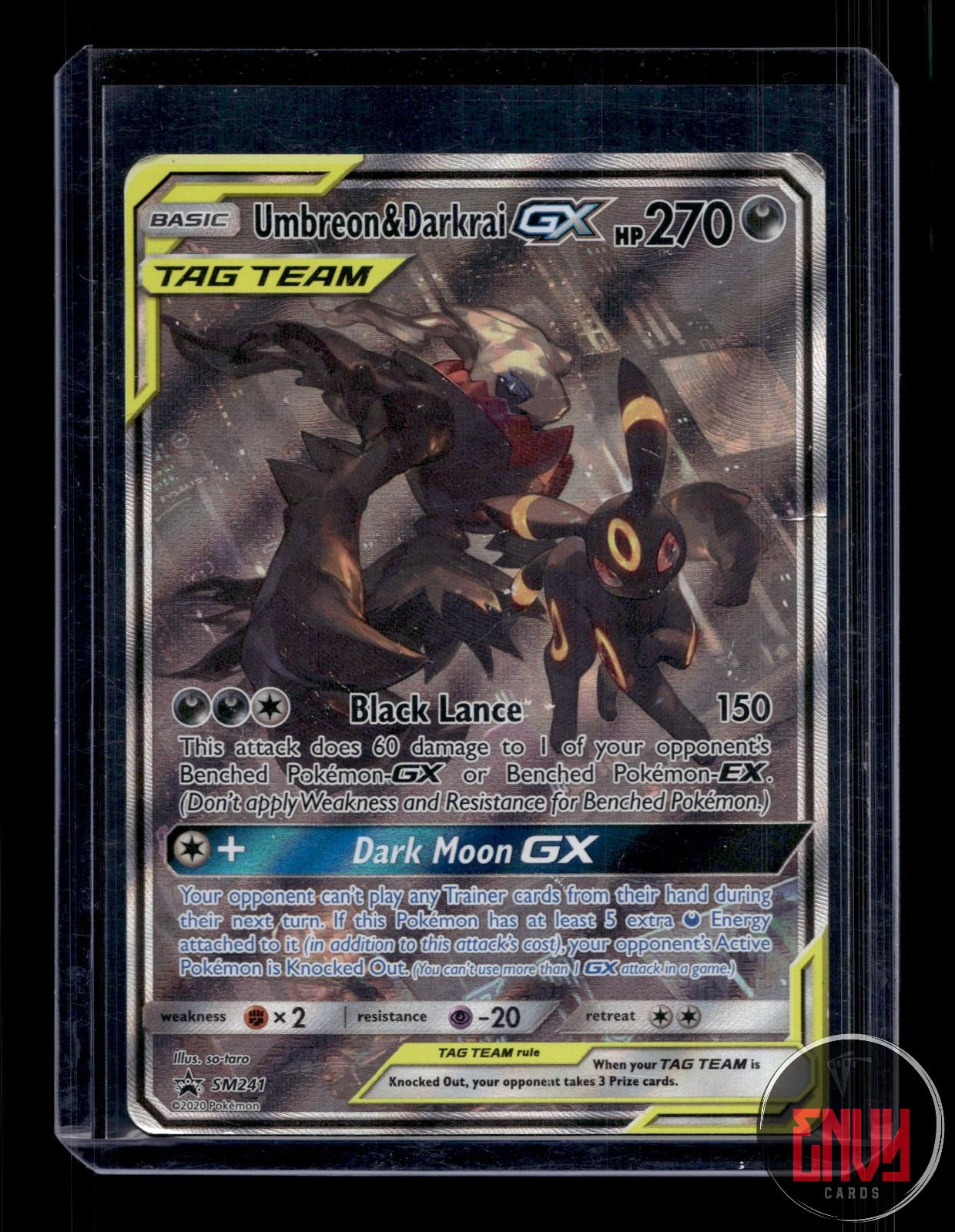 Umbreon & Darkrai GX Heavily Played SM241 Promo Jumbo Cards Pokemon Holo