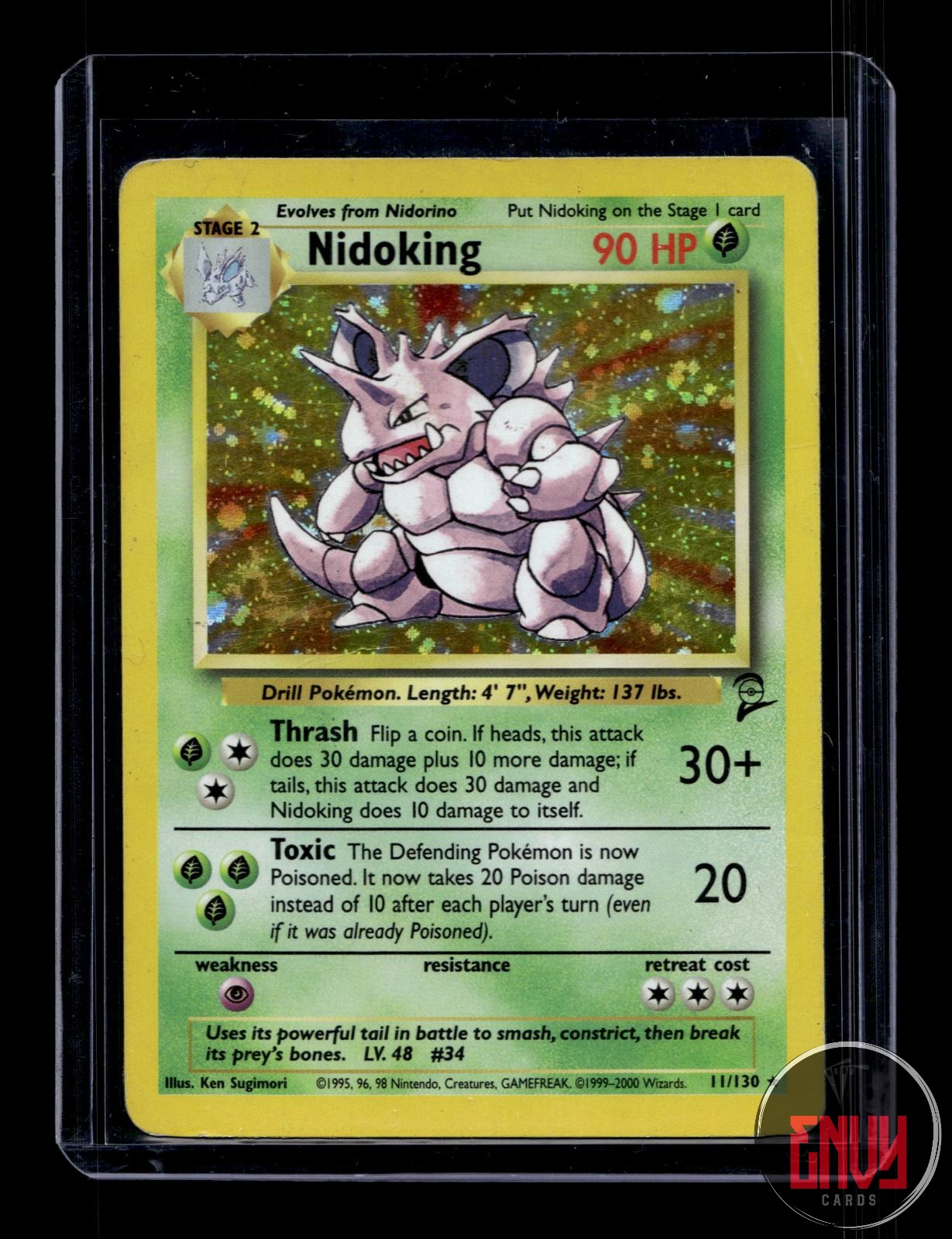 Nidoking Moderately Played 11/130 Rare Base Set 2 Pokemon Holo
