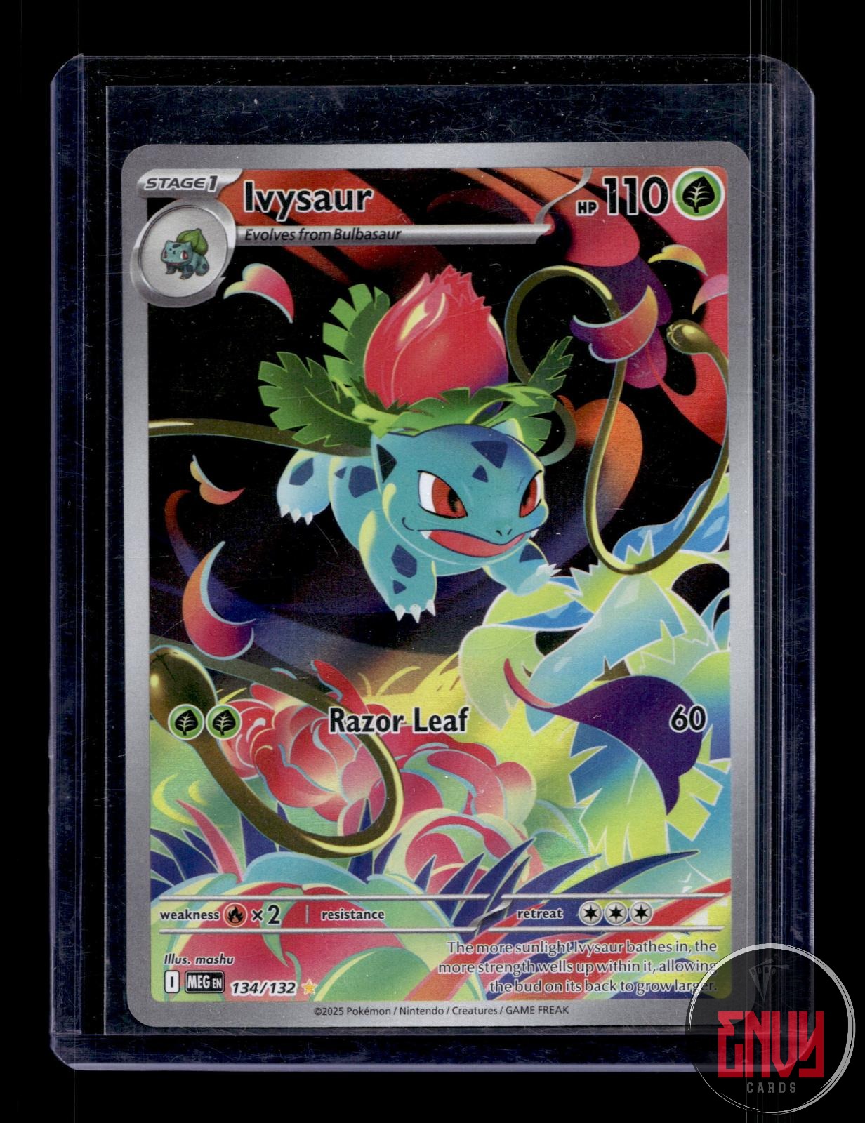 Ivysaur Near Mint 134/132 Illustration Rare Mega Evolution Pokemon Holo