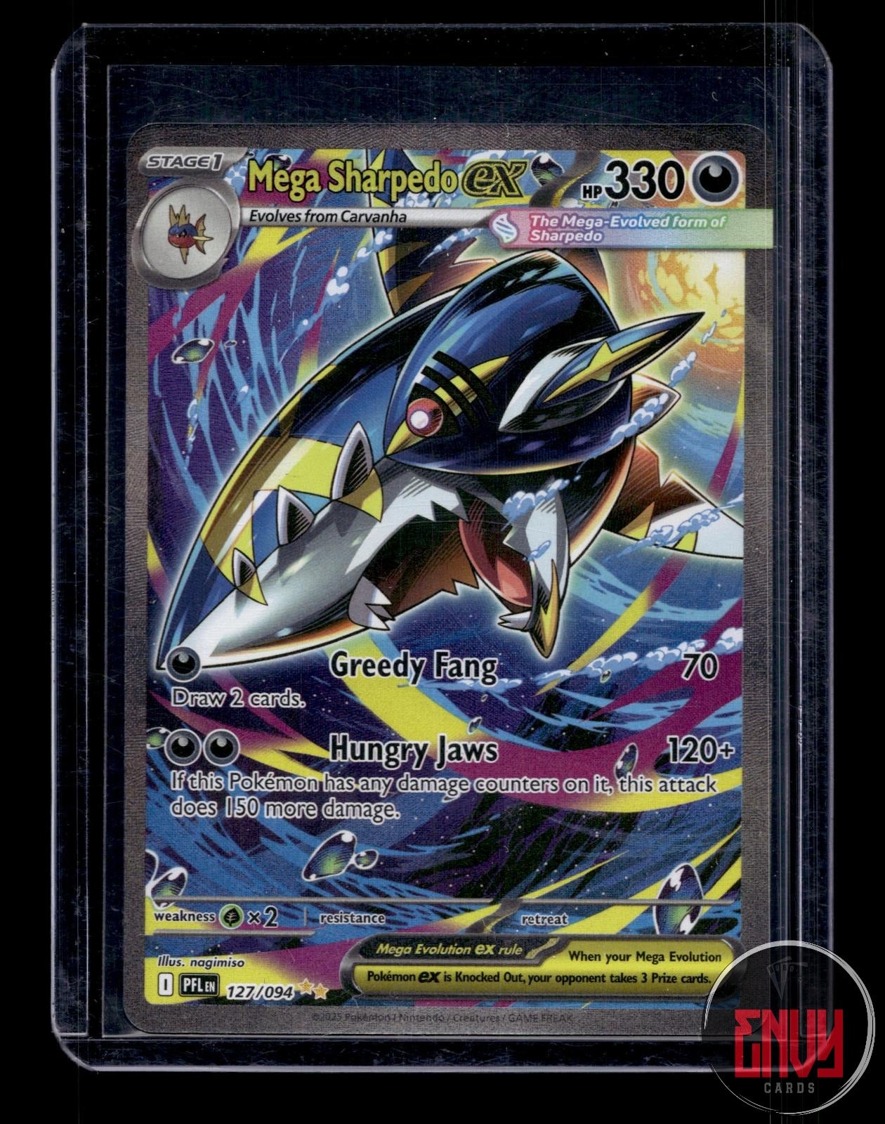 Mega Sharpedo ex NM 127/094 Special Illustration Rare Phantasmal Flames Pokemon