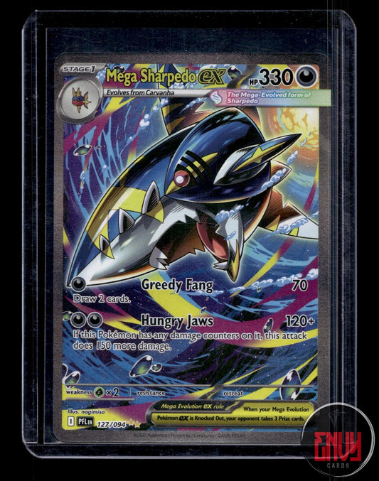 Mega Sharpedo ex NM 127/094 Special Illustration Rare Phantasmal Flames Pokemon