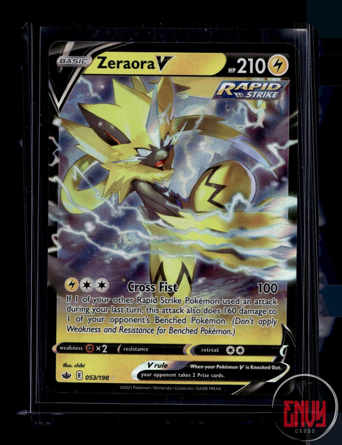 Zeraora V Near Mint 053/198 V Rare Chilling Reign Pokemon Holo