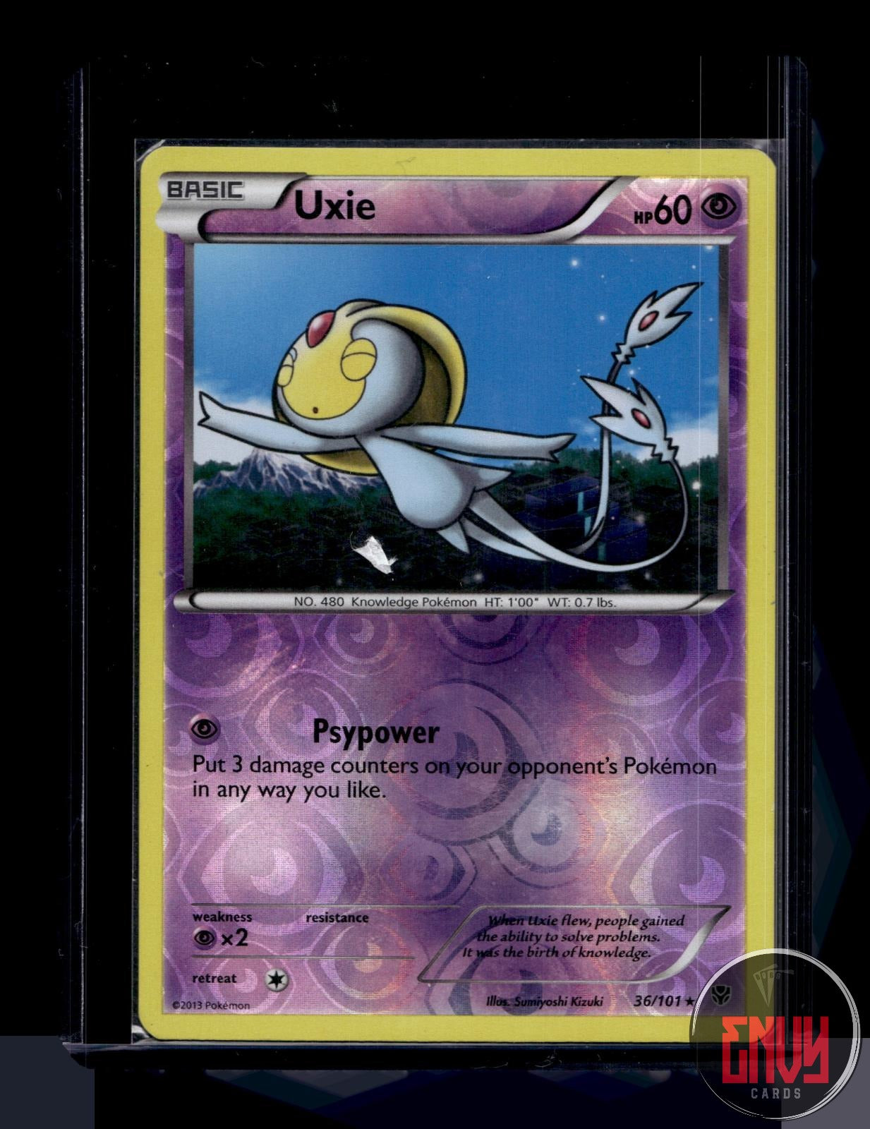 Uxie Lightly Played 36/101 Rare Plasma Blast Pokemon