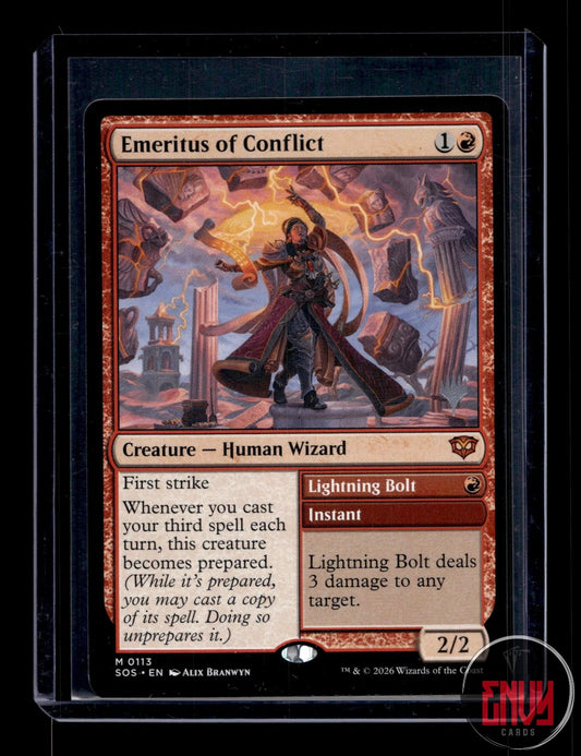 Emeritus of Conflict Lightly Played 113 Mythic Secrets of Strixhaven