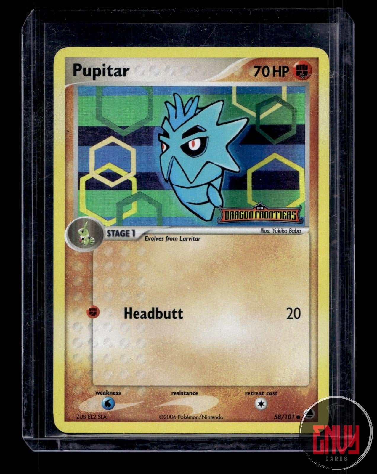 Pupitar Lightly Played 58/101 Common Dragon Frontiers Pokemon Reverse Holo