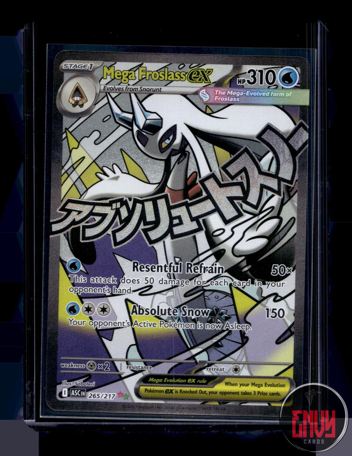 Mega Froslass ex Near Mint 265/217 Mega Attack Rare Ascended Heroes Pokemon Holo