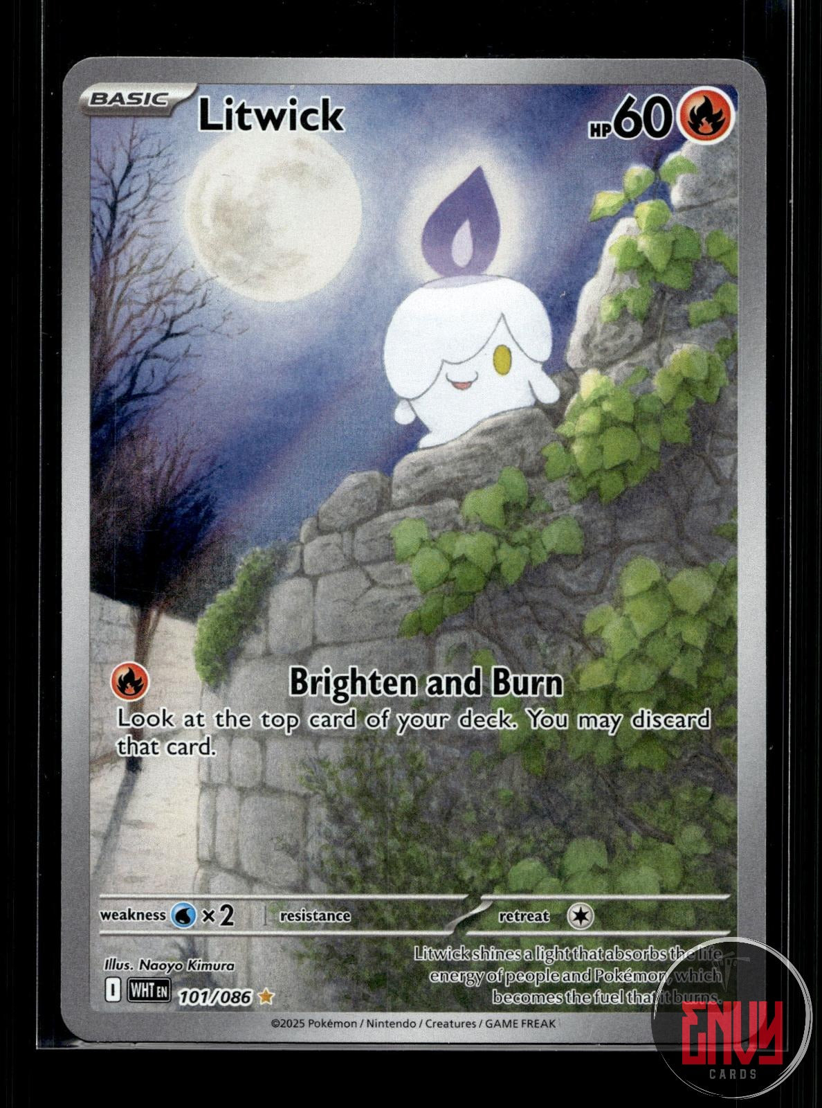 Litwick NM 101/086 IR White Flare Pokemon Holo