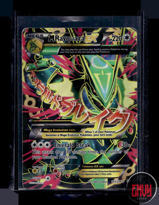 M Rayquaza EX Damaged 105/108 Ultra Rare Roaring Skies Pokemon Holo