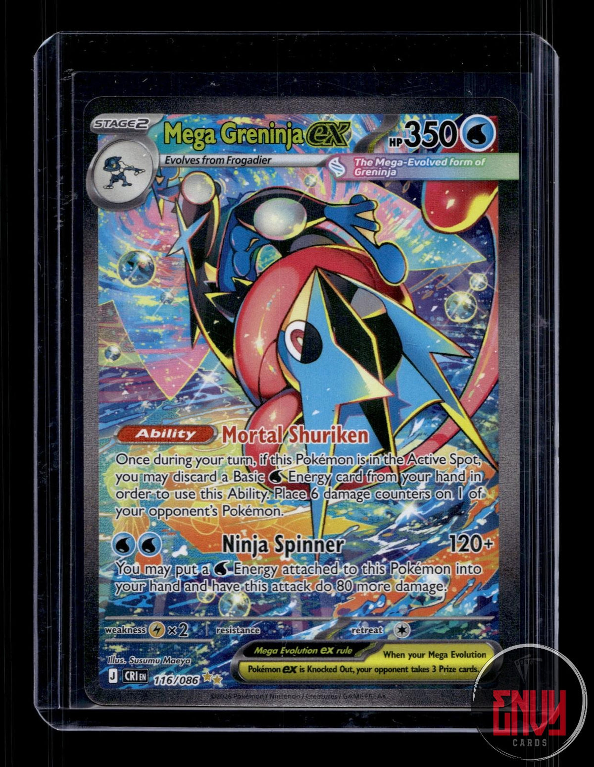 Mega Greninja ex NM 116/086 Special Illustration Rare Chaos Rising Pokemon Holo