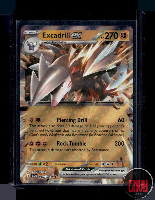 Excadrill ex Near Mint 046/086 Double Rare Black Bolt Pokemon