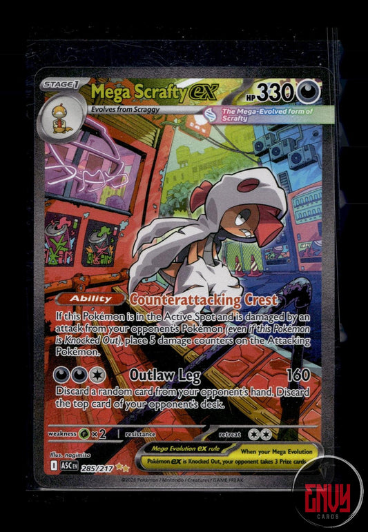 Mega Scrafty ex NM 285/217 Ascended Heroes Pokemon Holo