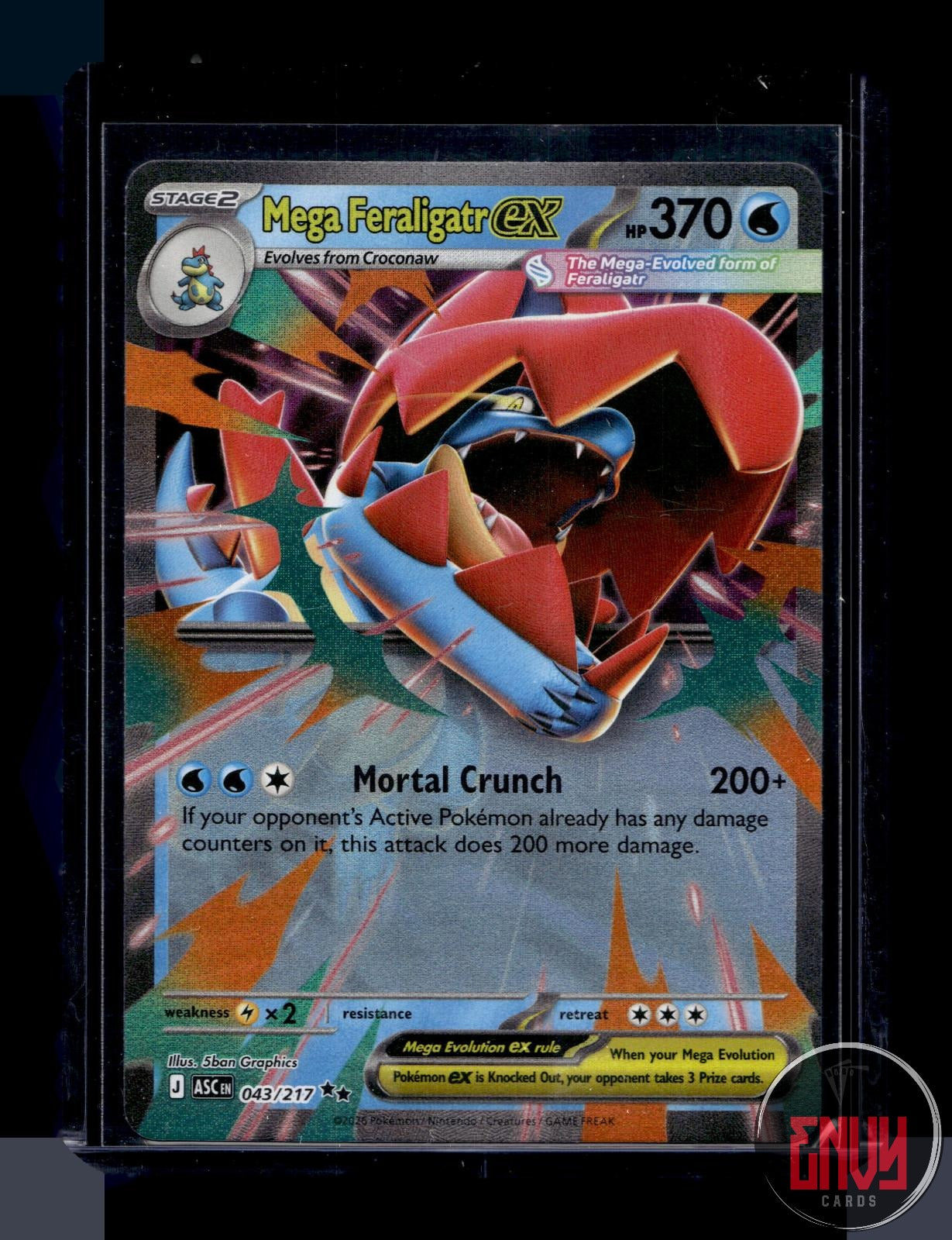 Mega Feraligatr ex Near Mint 043/217 Double Rare Ascended Heroes Pokemon