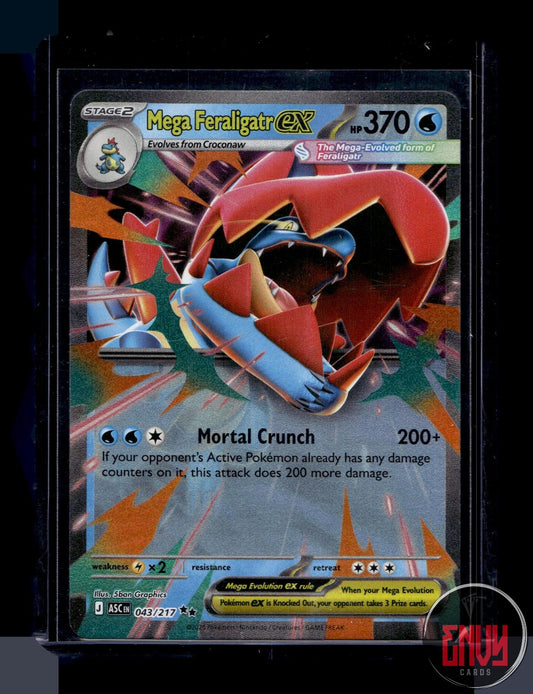 Mega Feraligatr ex Near Mint 043/217 Double Rare Ascended Heroes Pokemon