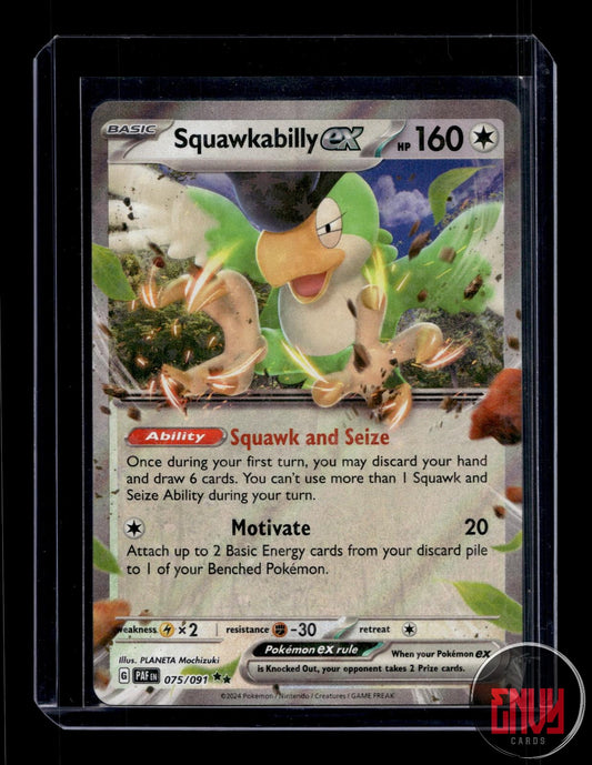 Squawkabilly ex Near Mint 075/091 Double Rare Paldean Fates Pokemon