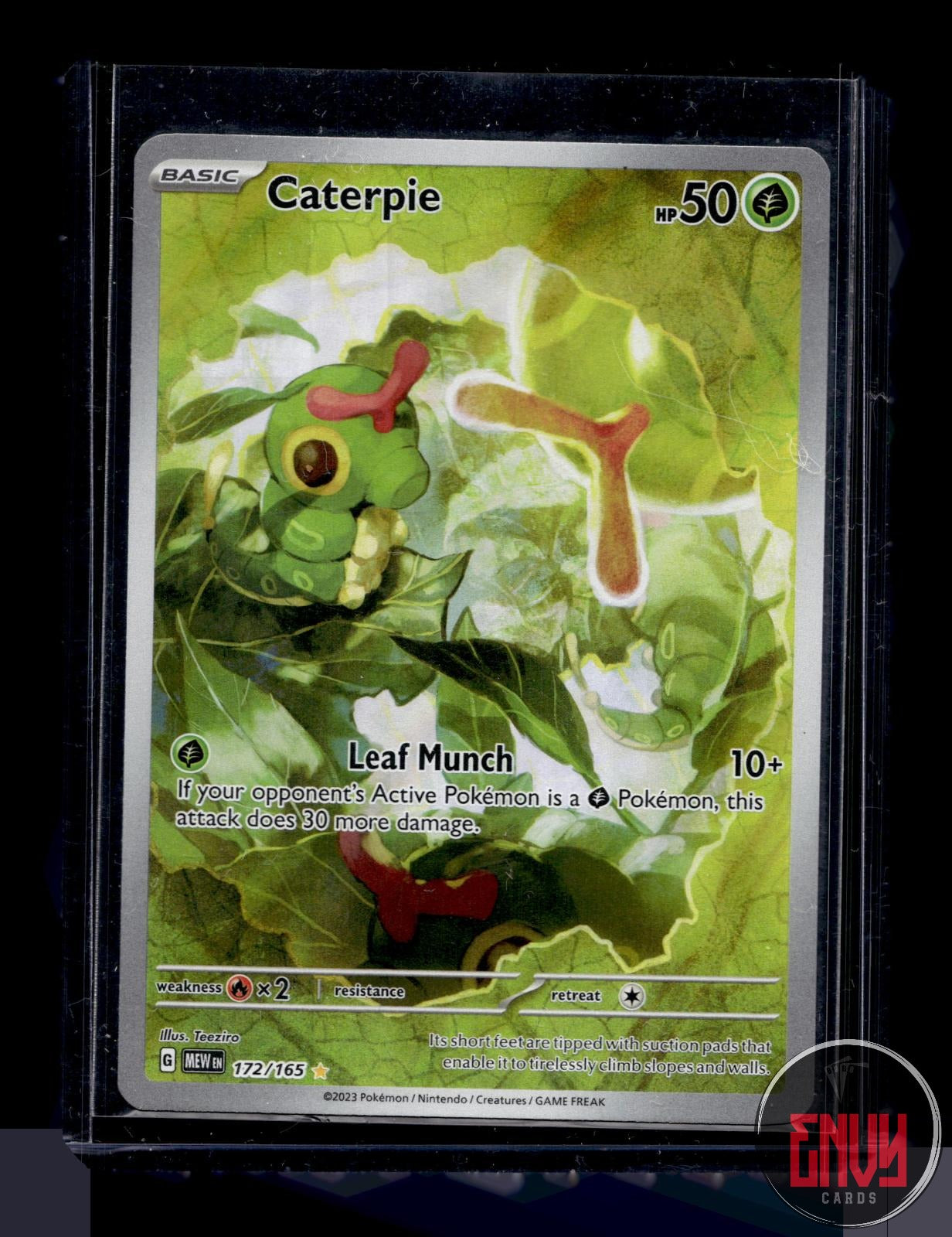 Caterpie Near Mint 172/165 Illustration Rare 151 Pokemon Holo