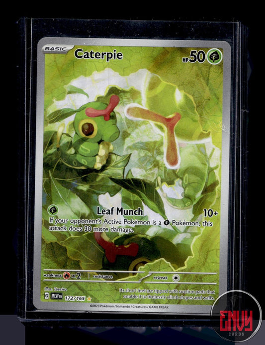 Caterpie Near Mint 172/165 Illustration Rare 151 Pokemon Holo